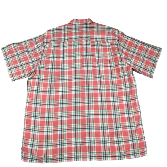 Tommy Bahama Linen Blend Plaid Short Sleeve Button Up Preppy Vacation Shirt  XLT - Picture 2 of 16